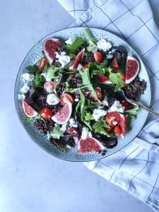 Salade met linzen en vijgen